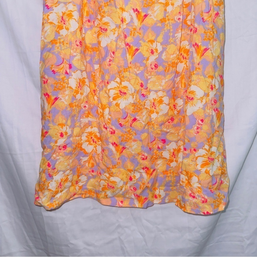 Wild Fable NWT Orange Floral Print Sleeveless Mini Slip Dress size XXS - Picture 3 of 5
